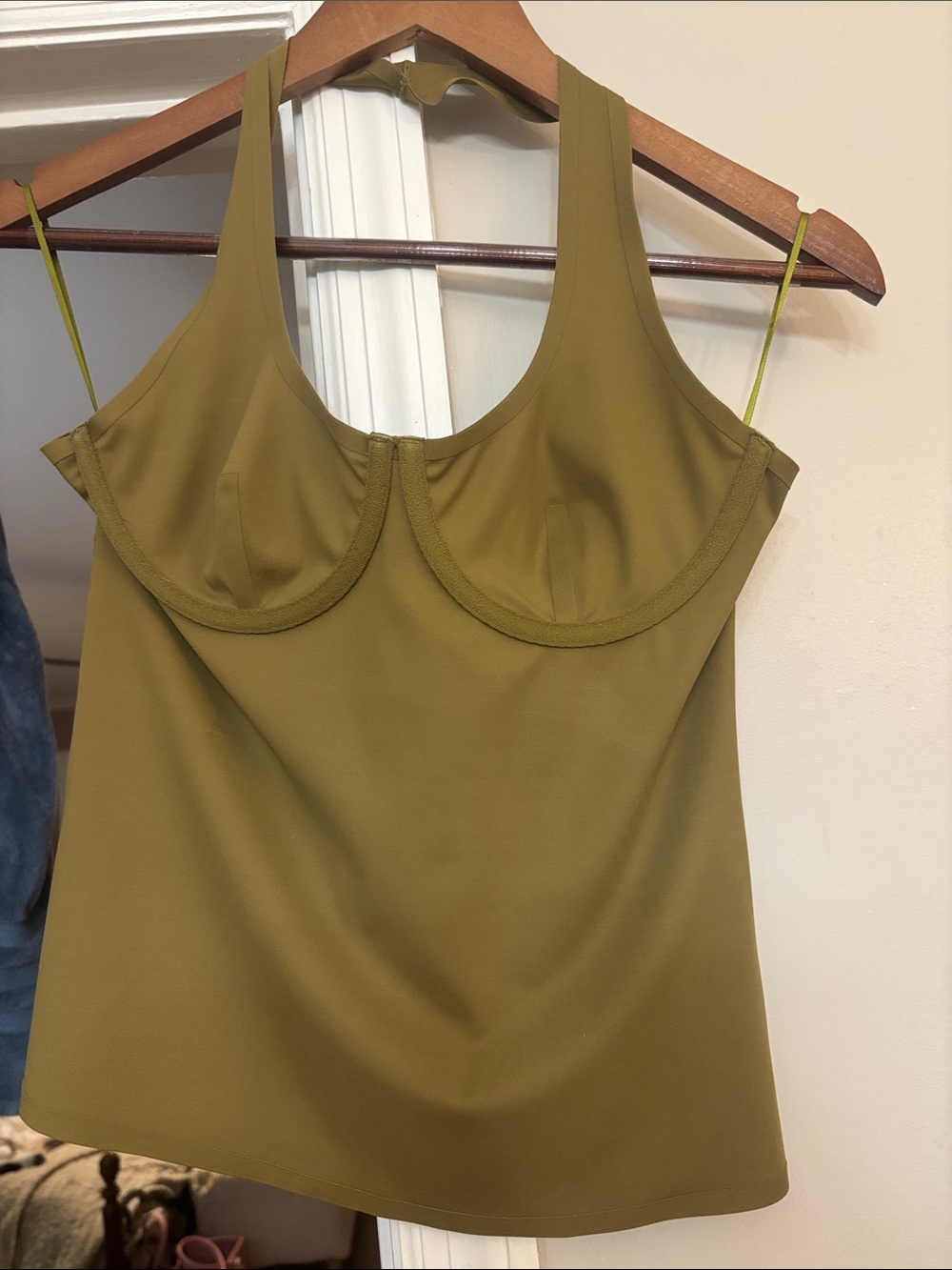 Zara Olive Tank with Underwire Detail
